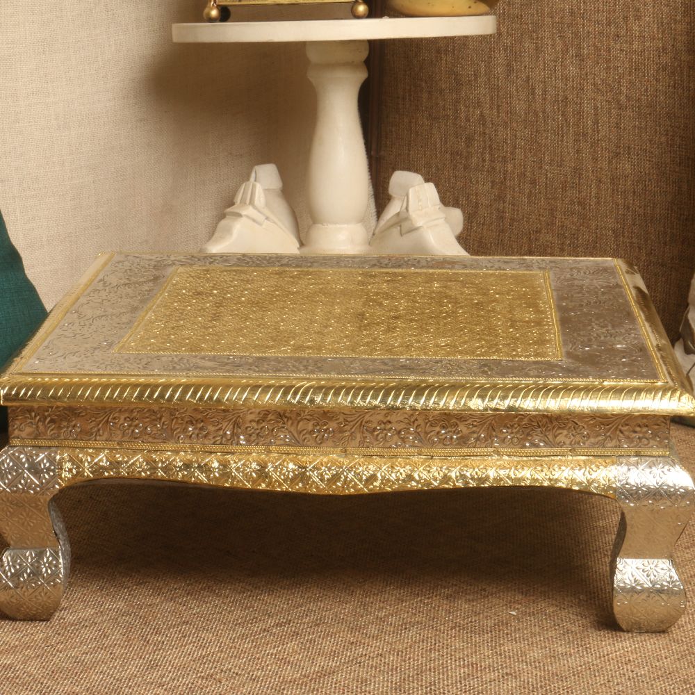 Golden Silver Chowki – 18 x 18 inch — view 4