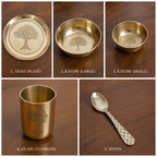 Annprashan Pure Kansa Baby Dining Set — Laser-Engraved Tree of Life (5 Pieces)