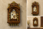 Painted Wooden Jharokha Wall Hanging – 10 inch