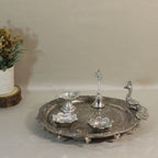 Peacock Pooja Thali with Diya and Containers — view 5