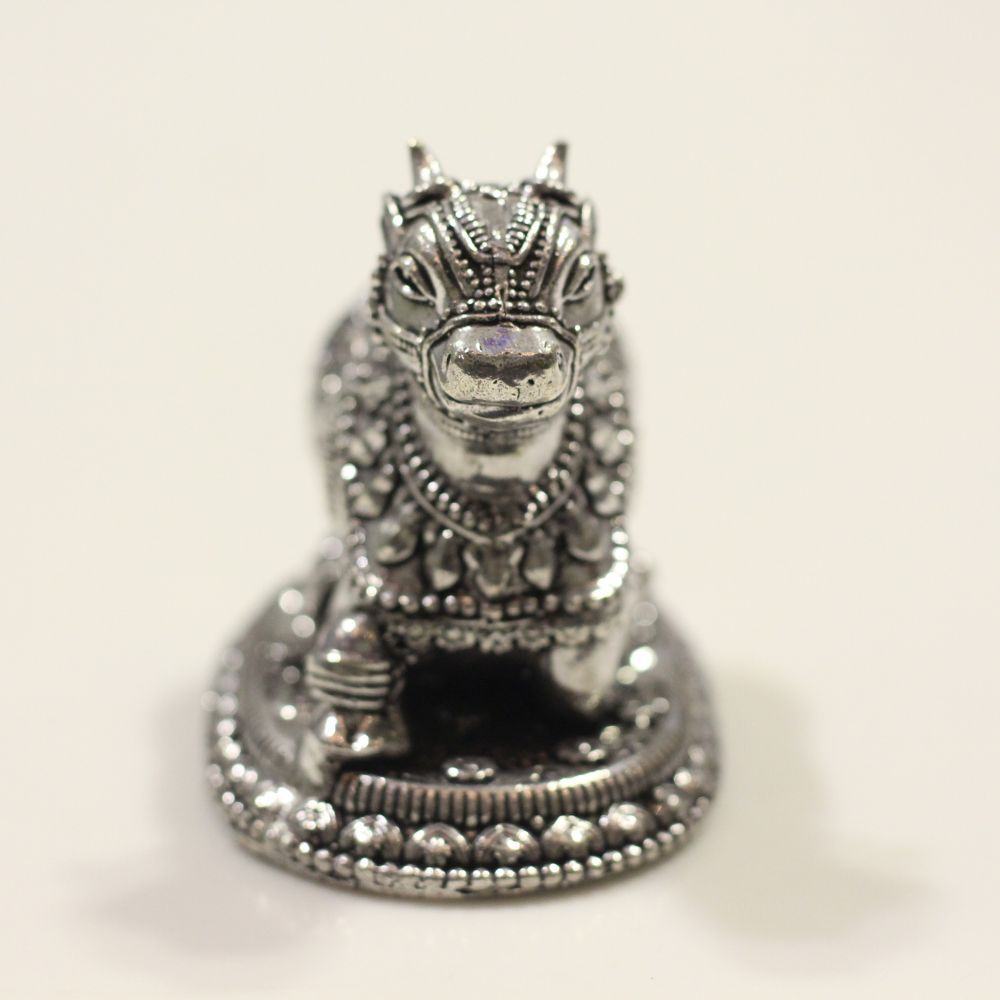 Nandi Figurine – Oxidised Silver Finish
