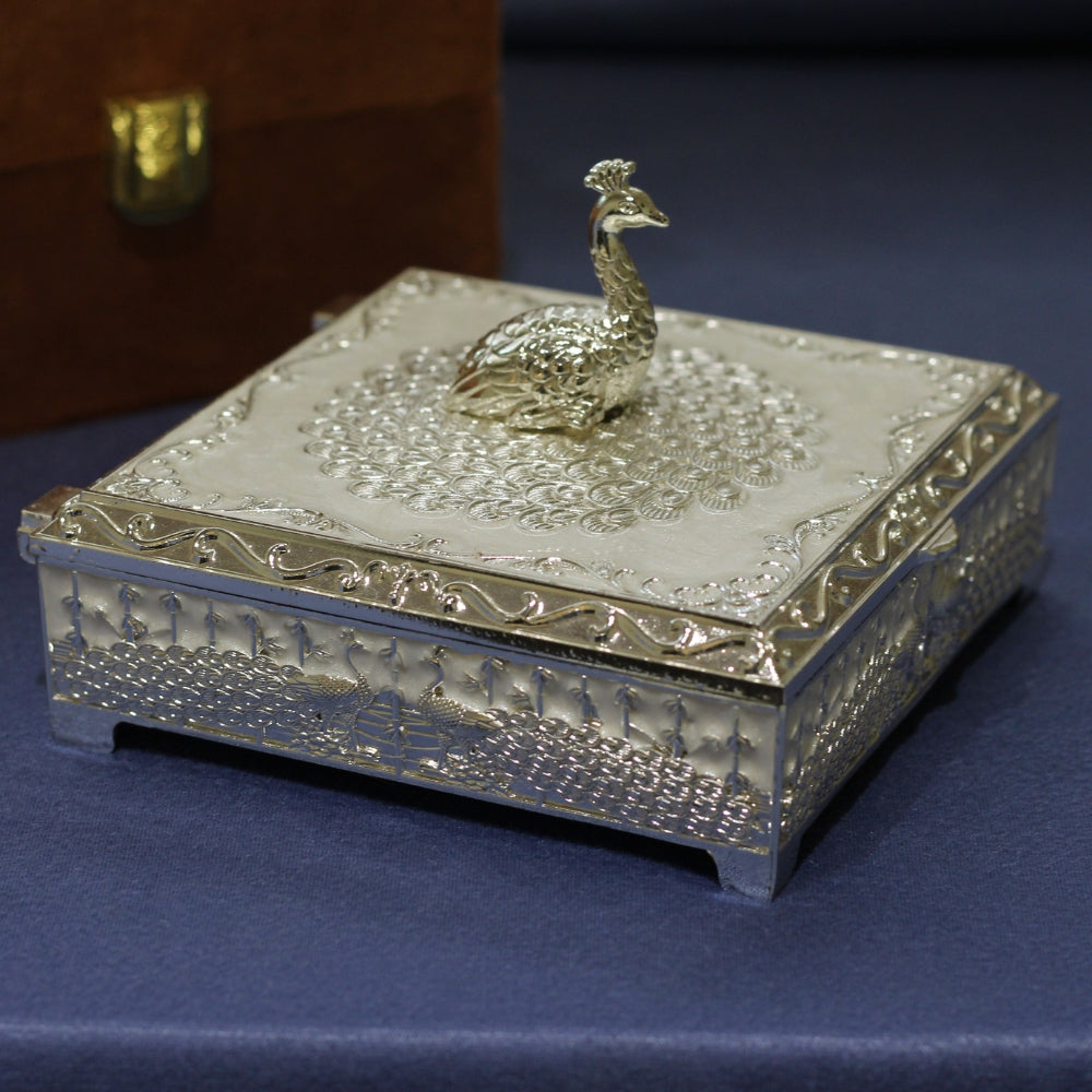Square Peacock Bowl Set with Tray – Boxed