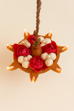 Handcrafted Rose Pearl Hanging Diya made in India – HeritageKosh