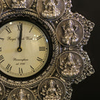 Ashtalaxmi Wall Clock – Silver Finish