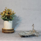 Peacock Leaf Serving Platter – Silver Finish — view 3