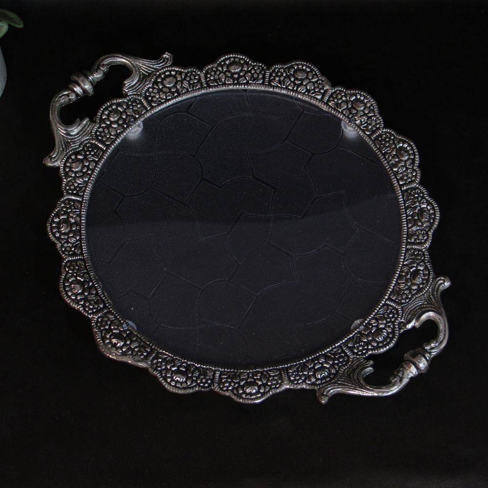 Oval Serving Tray with Peacock Handles – 11 inch — view 6
