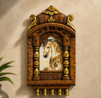 Painted Wooden Jharokha Wall Hanging – 10 inch