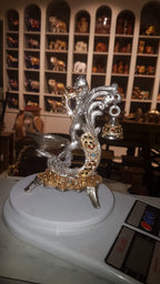 Double Ghanti Diya Stand – Gold Finish