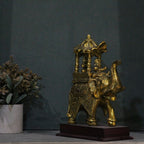 Ambabari Elephant on Wooden Base – Gold Finish — view 3