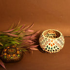 Round Mosaic LED Candle Holder