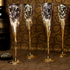 Silver Naperi Wine Glass – Set of 4 — Antique silver bowls on gold stems
