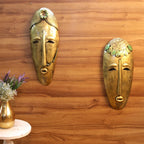 Painted Iron Wall Mask – Pair — view 2