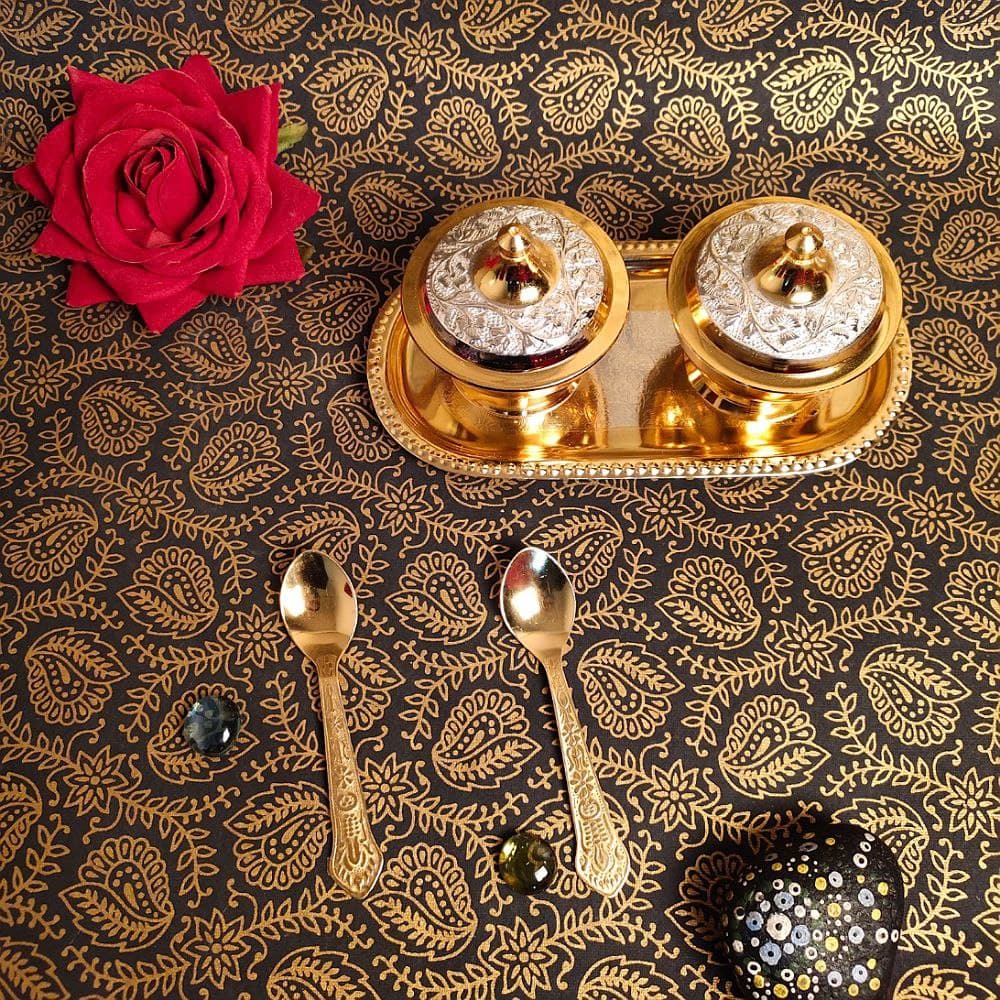 Two Tone Supari Bowl Set with Spoons and Tray — view 2