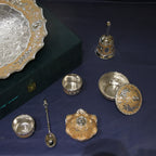German Silver Pooja Thali Set – 7 Pieces with Gift Box — view 4