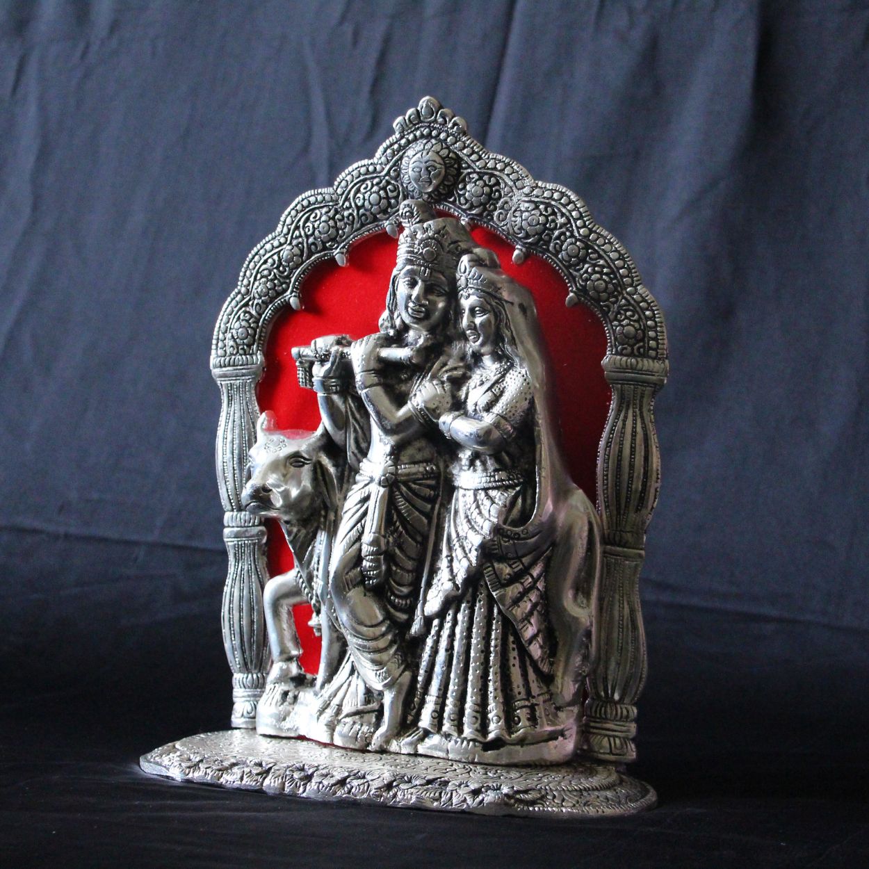 Radha Krishna Temple Arch Idol – 11.5 inch — view 3