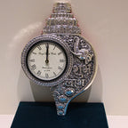 Shubh Labh Peacock Clock – Silver Finish