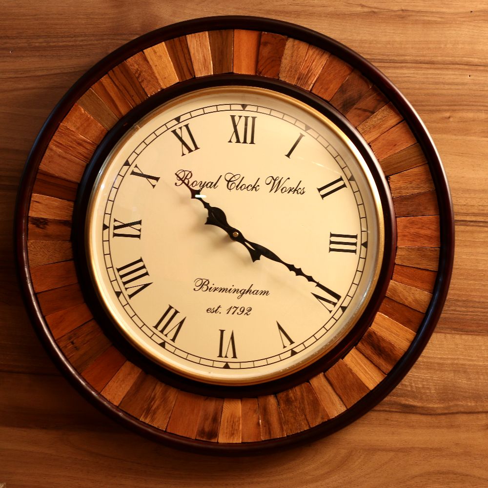 Wooden Strip Wall Clock – 18 inch — view 2