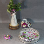 Iron Jali Basket with Meenakari Bowl and Diya