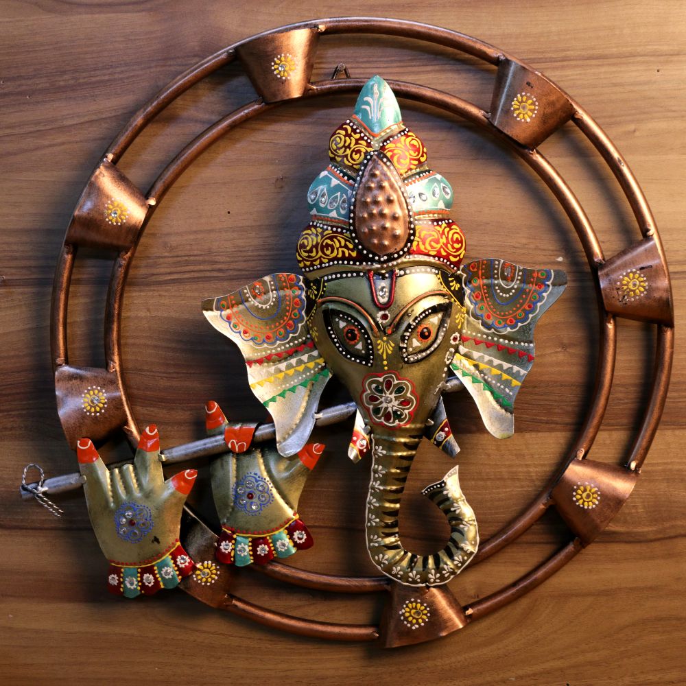 Painted Ganesh Wall Ring – 19 inch — view 4
