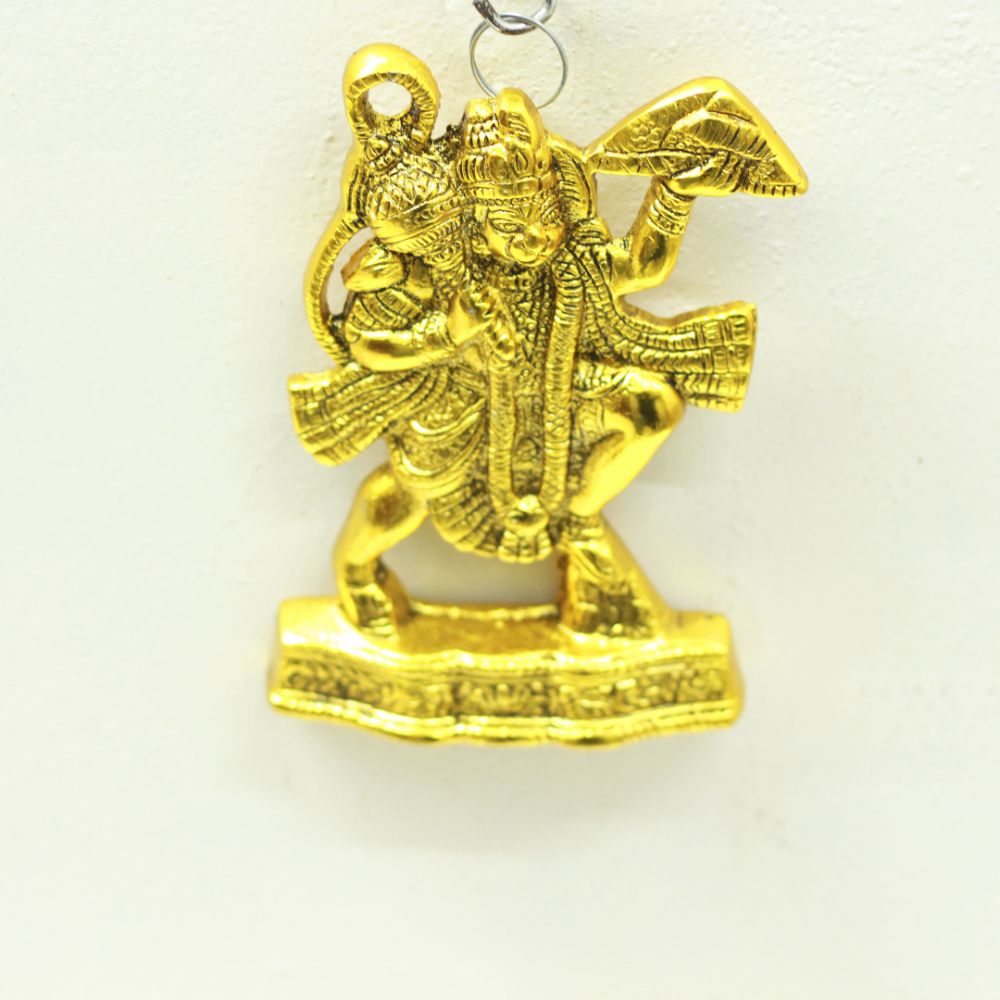 Flying Hanuman Ji Wall Hanging – Gold Finish — view 3