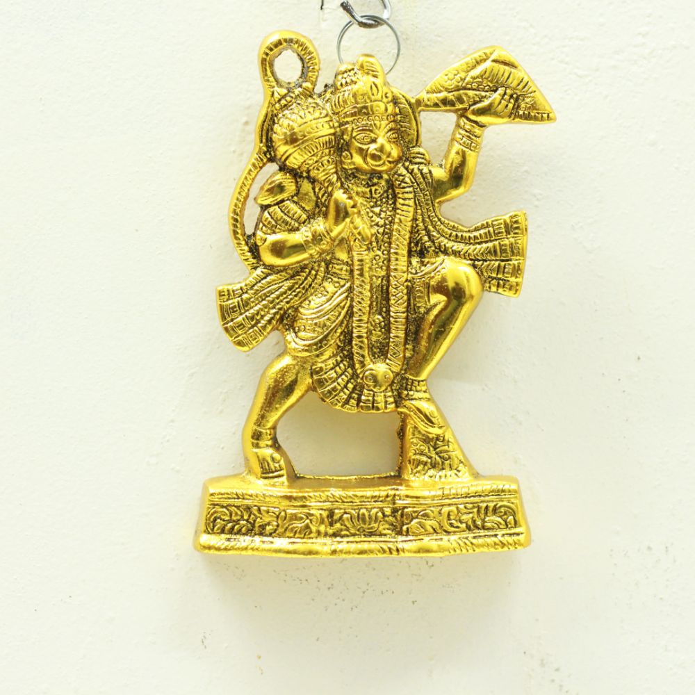 Flying Hanuman Ji Wall Hanging – Gold Finish — view 2