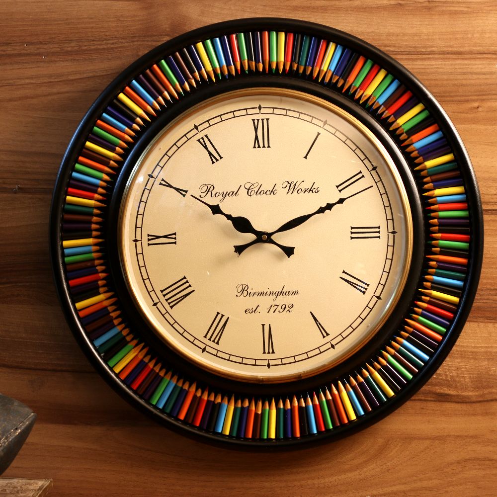 Multicolour Pencil Wall Clock – 18 inch — view 2