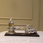 Shivling with Nandi – Silver Finish