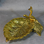 Peacock Leaf Serving Platter – Gold Finish — view 2