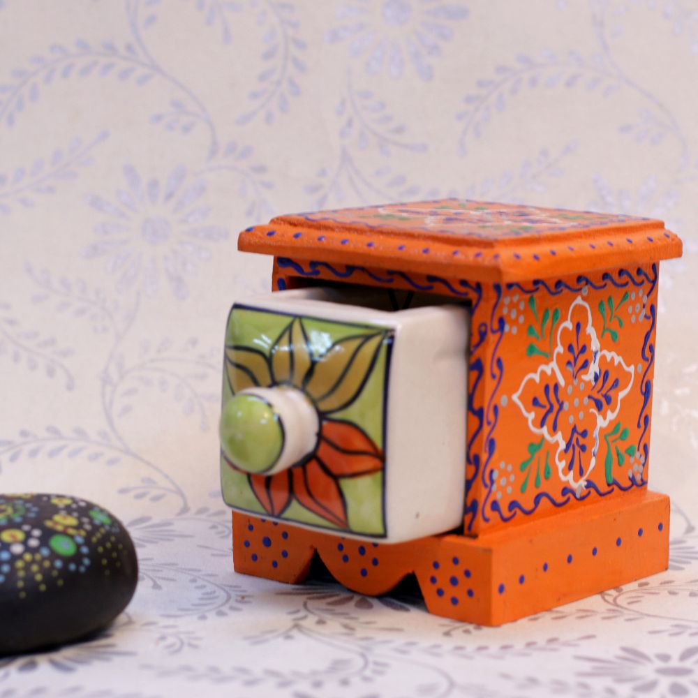 Hand-Painted Single Drawer Trinket Box — view 3