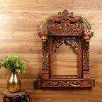 Carved Wooden Jharokha – 27 inch — Natural carved wood with an antique finish