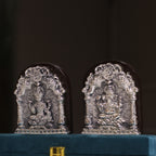 Laxmi Ganesh Hanging Plaques – Silver Finish, Boxed