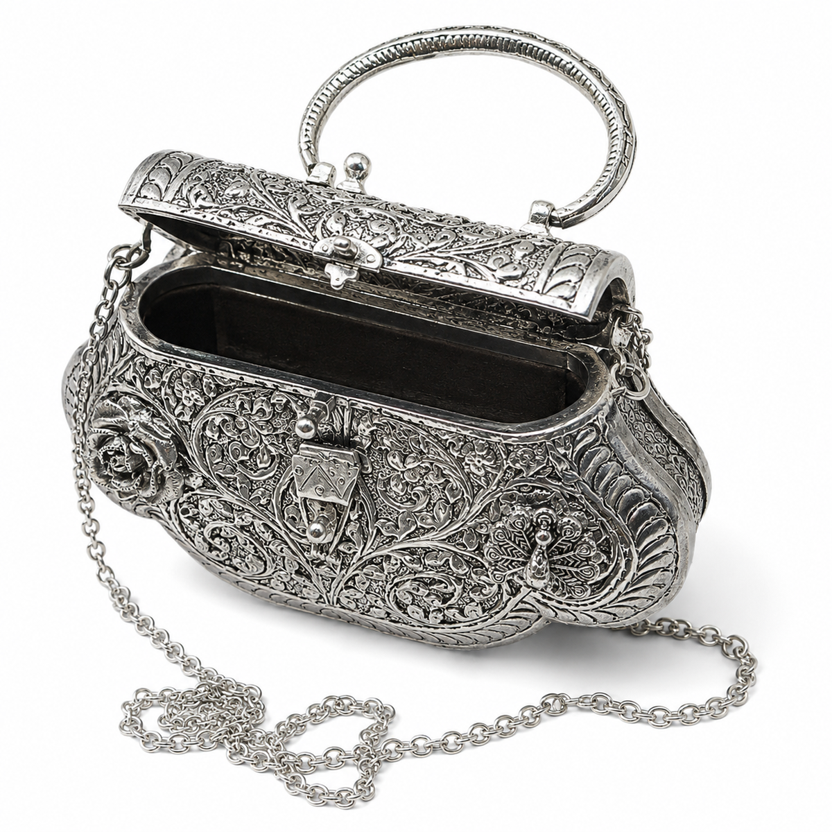 Silver-Finish Purse Showpiece