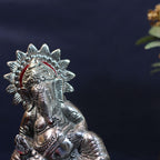 Reclining Ganesha Idol – Silver Finish — view 7