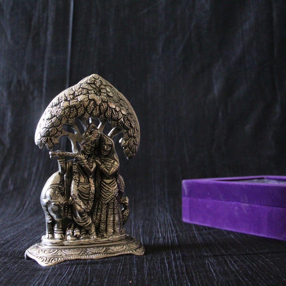 Radha Krishna Under Tree Idol – 8 inch — view 6