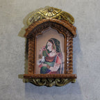 Painted Wooden Jharokha Wall Hanging – 16 inch
