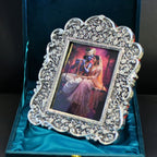 Radha Krishna Photo Frame – Silver Finish, Boxed