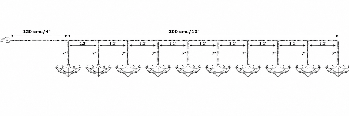 Hanging Diya String Lights - Set of 10 | Festive Warm Glow