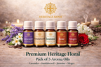 Handcrafted Premium Heritage Floral Aroma Oil Set made in India – HeritageKosh