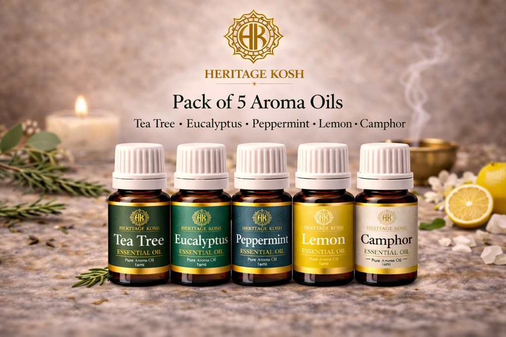 Handcrafted Functional Freshness Aroma Oil Set made in India – HeritageKosh