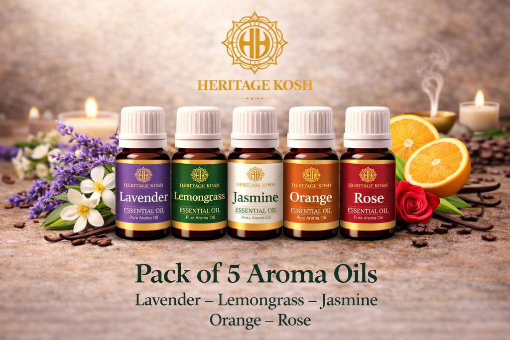 Handcrafted Classic Bestseller Aroma Oil Set made in India – HeritageKosh