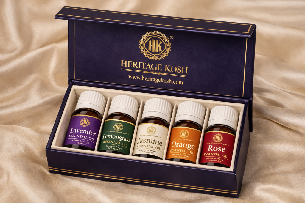 Handcrafted Classic Bestseller Aroma Oil Set made in India – HeritageKosh