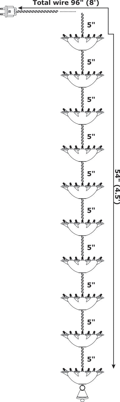 Hanging Diyas (10 diya) pair