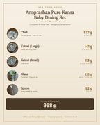 Annprashan Pure Kansa Baby Dining Set — Laser-Engraved Tree of Life (5 Pieces)