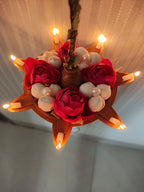 Handcrafted Rose Pearl Hanging Diya made in India – HeritageKosh