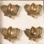 Handcrafted Brass Kamal Diya Set of 4 made in India – HeritageKosh