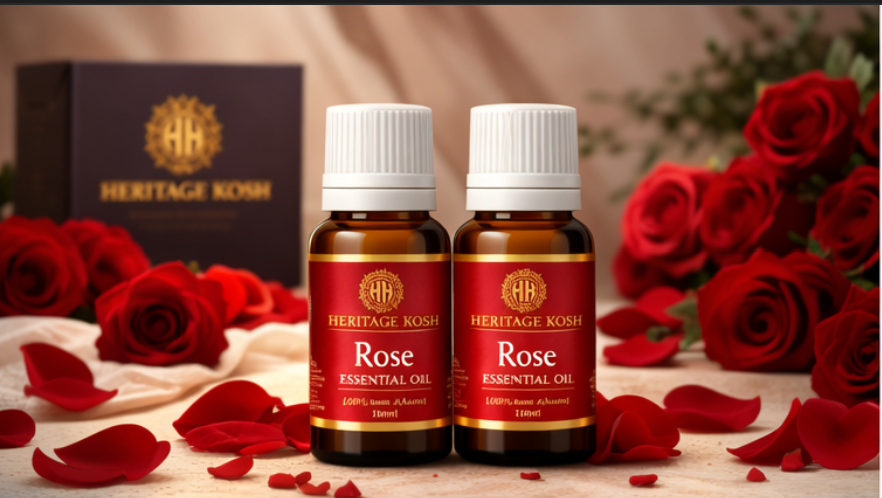 Handcrafted Rose Pure Aroma Oil made in India – HeritageKosh