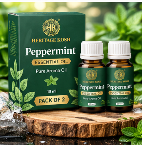Handcrafted Peppermint Pure Aroma Oil made in India – HeritageKosh