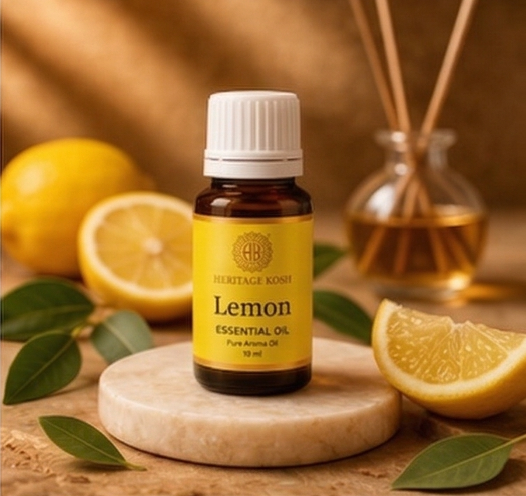 Handcrafted Lemon Pure Aroma Oil made in India – HeritageKosh