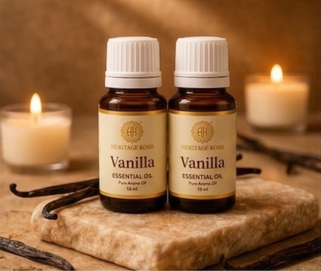 Handcrafted Vanilla Pure Aroma Oil made in India – HeritageKosh