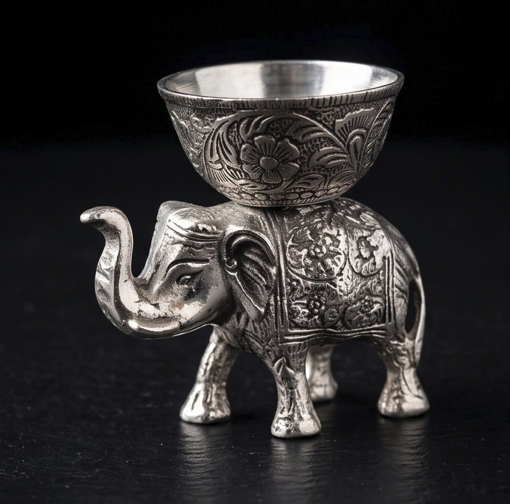 Elephant Bowl Stand – Silver Finish
